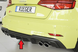 Diffuser | geschikt voor Audi | S3 / S3 Sportback 2016- | 8V | ABS | carbon-look | Rieger Tuning