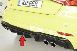 Diffuser | geschikt voor Audi | S3 / S3 Sportback 2016- | 8V | ABS | glanzend | Rieger Tuning
