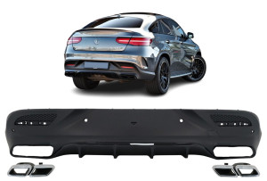 Diffuser | geschikt voor Mercedes-Benz | GLE-klasse Coupé 15-20 5d suv | C292 | alleen AMG | GLE63 AMG-Look | chroom | 02