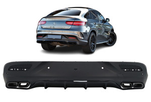 Diffuser | geschikt voor Mercedes-Benz | GLE-klasse Coupé 15-20 5d suv | C292 | alleen AMG | GLE63 AMG-Look | zwart | 01