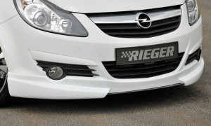 Rieger frontspoiler | Corsa D: 07.06-12.10 (tot Facelift) - 3-drs., 5-drs. | stuk ongespoten abs | Rieger Tuning