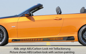 Rieger side skirt | 3-Serie E92: 09.06-02.10 (tot Facelift), 03.10- (vanaf Facelift) LCI - Coupé 3-Serie E93: 03.07-02.10 (tot Facelift), 03.10- (vanaf Facelift) LCI - Cabrio | l stuk carbonlook abs | Rieger Tuning