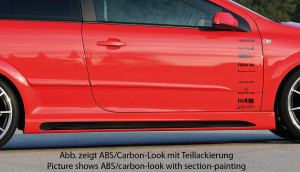 Rieger side skirt | Astra H GTC - 3-drs.    Astra H Twin-Top - Cabrio | l stuk carbonlook abs | Rieger Tuning