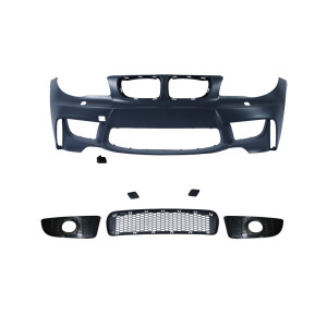 Voorbumper | 1M Style | BMW 1 serie E81 E82 E87 E88 | ABS Kunststof | Met mistlamp voorbereiding | Koplampsproeiers