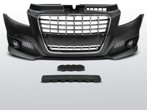Voorbumper S8 - Look | geschikt voor Audi A3 2008-2012 Sedan / Sportback / Cabriolet | ABS Kunststof | Grill chroom / zwart | PDC | Inclusief mistlampen