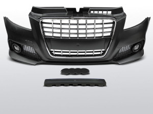 Voorbumper S8 - Look | geschikt voor Audi A3 2008-2012 Sedan / Sportback / Cabriolet | ABS Kunststof | Grill chroom / zwart | geen PDC | Inclusief mistlampen