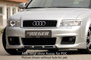 Rieger voorbumper | A4 (8E) Type B6: 11.00-10.04 - Avant, Lim. | stuk ongespoten abs | Rieger Tuning