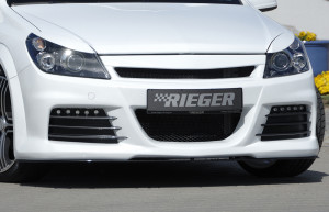 Rieger voorbumper | Astra H GTC: 03.05- - Hatchback, 3-drs.    Astra H Twin-Top: 09.05- - Cabrio    Astra H: 03.04- - Stationwagon, 5-drs., 3-drs. | stuk ongespoten abs | Rieger Tuning
