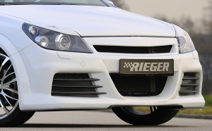 Rieger voorbumper | Astra H GTC: 03.05- - Hatchback, 3-drs.    Astra H Twin-Top: 09.05- - Cabrio    Astra H: 03.04- - Stationwagon, 5-drs., 3-drs. | stuk ongespoten abs | Rieger Tuning