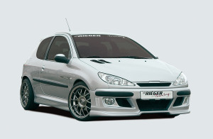 Rieger voorbumper | 206: 09.98-05.06 - Cabrio CC, Sedan | stuk ongespoten abs | Rieger Tuning