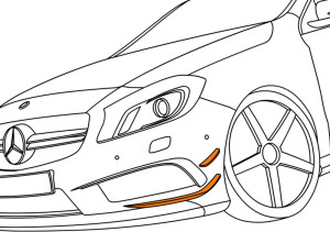 Side splitter | Voorbumper side splitter | Mercedes CLA-klasse Shooting Brake C117/X117 | Alleen passend voor AMG bumpers