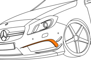 Front side grille brow | Voorbumper side grill brow | Mercedes CLA-klasse C117/X117 | Alleen passend voor AMG bumpers