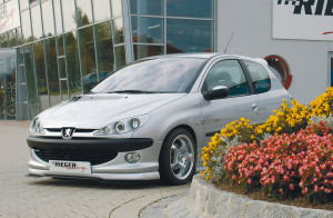 Rieger frontspoiler | 206: 09.98-05.06 - Cabrio CC, Sedan | stuk ongespoten abs | Rieger Tuning