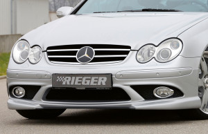 Rieger frontspoiler | CLK-Klasse (W209): 00.02-06.04 (tot Facelift / tot model 2005) - Cabrio, Coupé | stuk ongespoten abs | Rieger Tuning