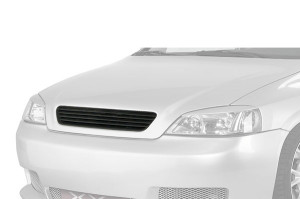 Grill | geschikt voor Opel | Astra 98-04 3d hat. / Astra 98-04 4d sed. / Astra 98-04 5d hat. / Astra Coupé 00-06 2d cou. | zwart ABS Kunststof