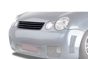 Grill | geschikt voor Volkswagen | Polo 01-05 3d hat. / Polo 01-05 5d hat. | zwart ABS Kunststof