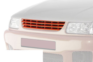 Grill | geschikt voor Volkswagen | Polo 94-99 3d hat. / Polo 94-99 5d hat. / Polo Sedan 96-99 4d sed. / Polo Variant 97-00 5d sta. | zwart ABS Kunststof