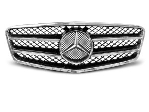 Grill | Mercedes-Benz | E-klasse 09-13 4d sed. / E-klasse Estate 09-13 5d sta. | AMG-Style | ABS Kunststof chroom en zwart Glanzend
