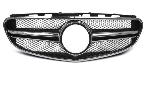Grill | geschikt voor Mercedes-Benz | E-klasse 13-16 4d sed. / E-klasse Estate 13- 5d sta. | E63 AMG-Style | ABS Kunststof zwart en chroom Glanzend