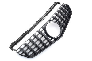Grill | geschikt voor Mercedes-Benz | E-klasse Cabriolet 10-13 2d cab. / E-klasse Coupé 09-13 2d cou. | PANAMERICANA AMG GT Look | Glanzend zwart