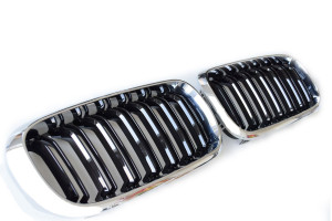Nieren grill set | geschikt voor BMW X5 F15 en X6 F16 | M look | chroom / zwart