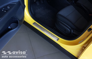 door sill panels Avisa geschikt voor Kia Stonic 17-20 5d suv / Stonic 20- 5d suv | Roestvrij staal | silky | RVS | Onderdeel: Instaplijsten exterieur