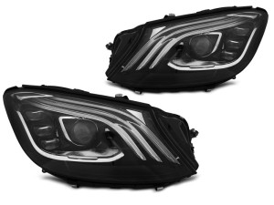 Koplampen | geschikt voor Mercedes-Benz | S-klasse 13-17 4d sed. / S-klasse Cabriolet 16-18 2d cab. / S-klasse Coupé 14-18 2d cou. | REAL DRL | LED Projector | zwart