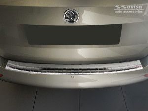 Achterbumperbeschermer | geschikt voor Skoda | Fabia Combi 18- 5d sta. | RVS rvs zilver Zijdeglans