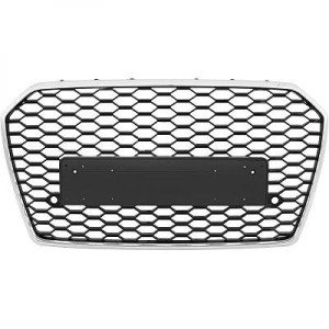 Grill | geschikt voor Audi | A6 14-18 4d sed. / A6 Avant 14-18 5d sta. | RS6-Look | zwart en chroom Glanzend