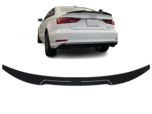 Achterspoiler | geschikt voor Audi | A3 Limousine 13-20 4d sed. / S3 Limousine 14-20 4d sed. / RS3 Limousine 17-20 4d sed. | M4-Look | glanzend zwart