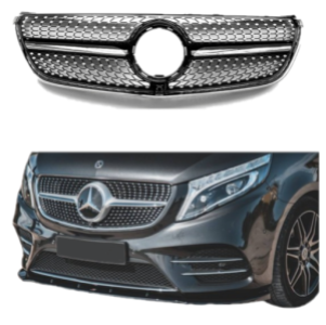 Grill | geschikt voor Mercedes-Benz | V-klasse 16-19 5d bus | W447 | pre-facelift | AMG-line | Diamond grill