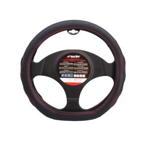 Simoni Racing Stuurwielhoes Compe Small - Zwart Eco-Leder + Rode Stiksels - 35-37cm