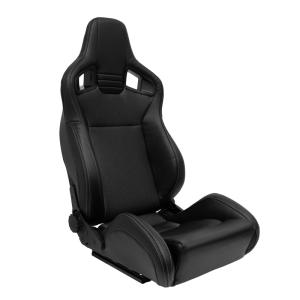 Sportstoel 'NK' - Zwart Kunstleder + Grijs textiel - Dubbelzijdig verstelbare rugleuning - incl. sledes