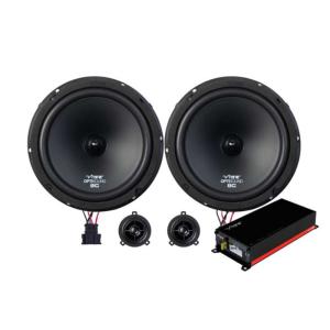 Vibe Optisound Luidspreker Upgrade-set passend voor Volkswagen Transporter T6 2015-2020 - 8'' luidsprekers (voorzijde) + versterker upgrade