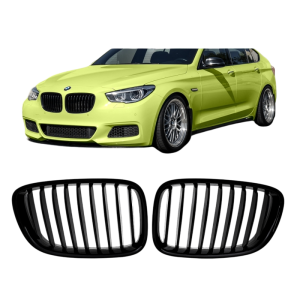Grillen set | Nieren | geschikt voor BMW 5-serie GT | F07 | 2010-2015 | Glanzend zwart