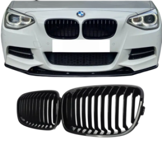 Grillen set | Nieren | BMW 1-Series | F20-F21 | 2011-2014 | Glanzend zwart