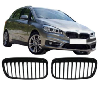 Grillen set | Nieren | geschikt voor BMW 2-serie | F45 Active Tourer | 2015-2018 | Glanzend zwart