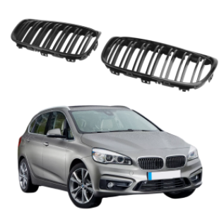 Grillen set | Nieren | geschikt voor BMW 2-serie Active Tourer F45 5d mpv 2014-2018 / 2-serie Gran Tourer F46 5d mpv 2015-2018 | M-Look | Glanzend zwart