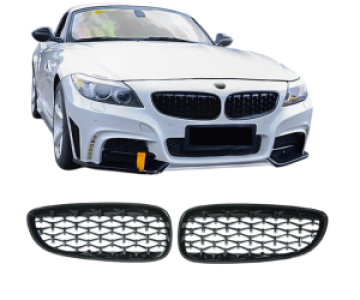 Grillen set | Nieren | geschikt voor BMW Z4 Coupe | 2009–2016 | Glanzend zwart Diamond