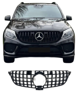 Grill | geschikt voor Mercedes-Benz | GLE-klasse 15- 5d suv. | W166 | PANAMERICANA AMG GT-Look | Glanzend zwart