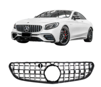 Grill | geschikt voor Mercedes-Benz | S-klasse S63 / S65 AMG Coupé C217 / Cabrio A217 2015-2017 | PANAMERICANA AMG GT-Look | zwart/chroom | 01