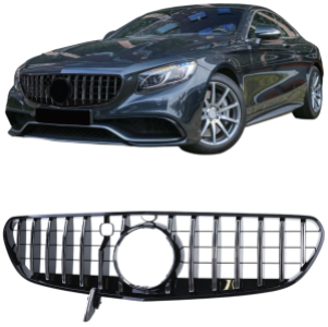 Grill | geschikt voor Mercedes-Benz | S-klasse S63 / S65 AMG Coupé C217 / Cabrio A217 2015-2017 | PANAMERICANA AMG GT-Look | zwart | 03