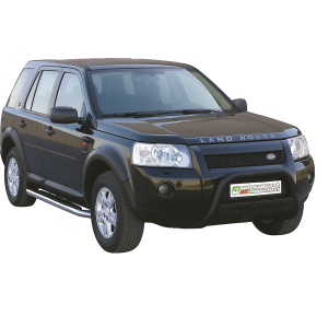 Pushbar | geschikt voor Land Rover | Freelander Hardback 98-00 3d suv. / Freelander Station Wagon 98-00 5d suv. | zwart Medium Bar RVS