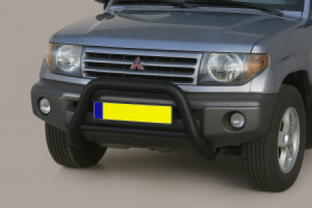 Pushbar | geschikt voor Mitsubishi | Pajero Pinin 00-04 3d suv. / Pajero Pinin Long Body 01-05 5d suv. | zwart Medium Bar RVS