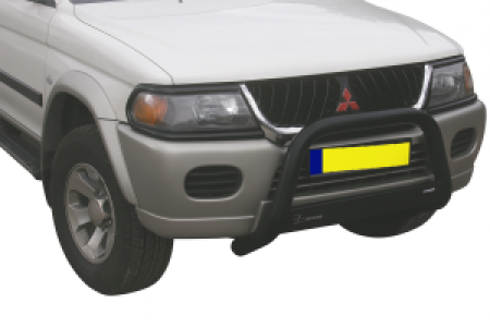 Pushbar | geschikt voor Mitsubishi | Pajero Sport 02-08 5d suv. | TDI versie | zwart Super Bar RVS