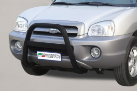 Pushbar | geschikt voor Hyundai | Santa Fe 00-04 5d suv. / Santa Fe 04-07 5d suv. | RVS zwart High Medium Bar