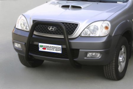 Pushbar | geschikt voor Hyundai | Terracan 04-07 5d suv. | RVS zwart High Medium Bar
