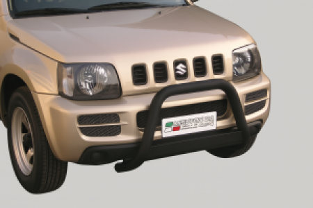 Pushbar | geschikt voor Suzuki | Jimny Metal Top 05-12 3d suv. | zwart Medium Bar RVS CE-keur