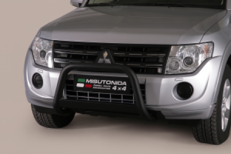 Pushbar | geschikt voor Mitsubishi | Pajero LWB 2007-2015 5d. suv / Pajero SWB 2007-2015 3d. suv | zwart Medium Bar RVS