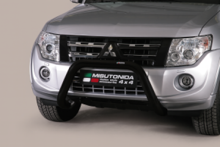 Pushbar | geschikt voor Mitsubishi | Pajero LWB 2007-2015 5d. suv / Pajero SWB 2007-2015 3d. suv | zwart Super Bar RVS